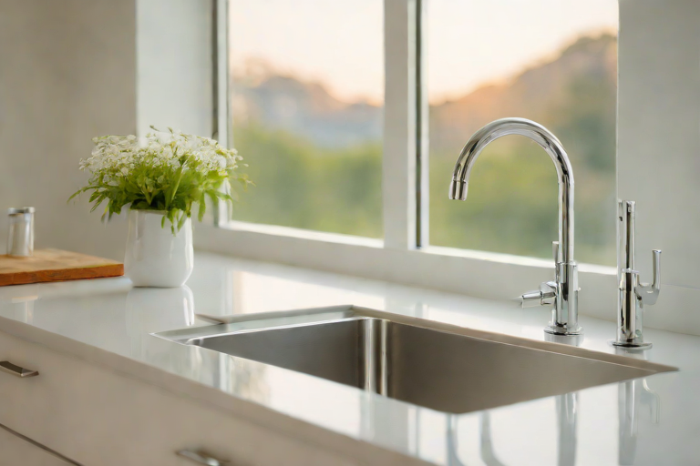 Clean modern kitchen with chrome faucet after professional plumbing service in Boise