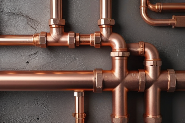 Copper plumbing pipes in a Boise residential home being repaired